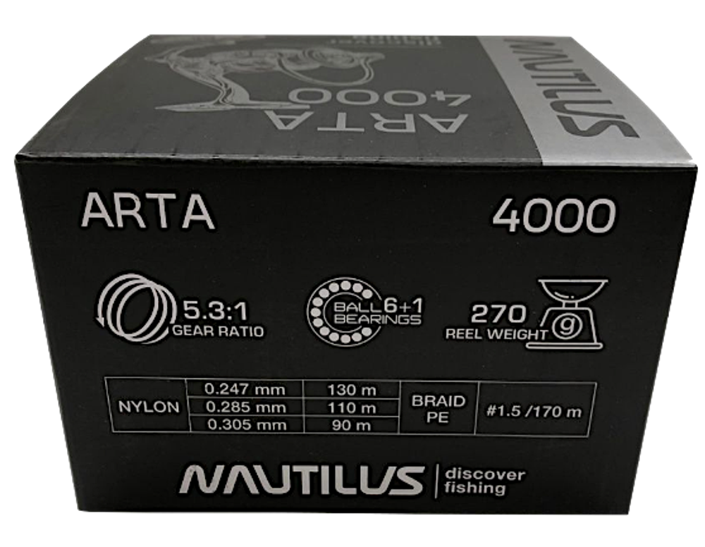 Катушка Nautilus Arta 4000 bb6+1 270г 0.247/0.285/0.305мм-130/110/90м 5.3:1 16-59296056