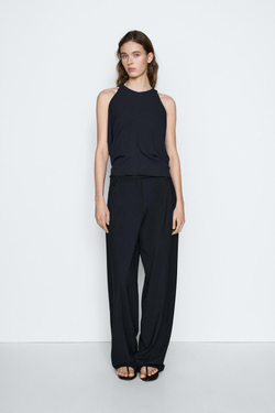 Massimo Dutti Свободные брюки прямого кроя - STUDIO, темно-синий