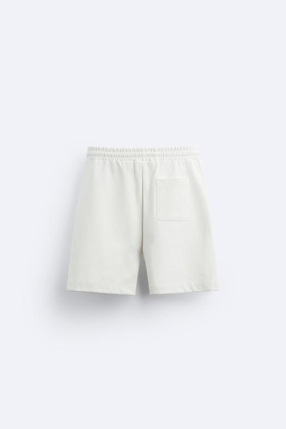 ZARA ШОРТЫ-ДЖОГГЕРЫ ИЗ ПЛОТНОЙ ТКАНИ, ЖЕЛТОВАТО-БЕЛЫЙ