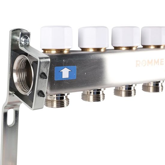Коллектор Rommer 1"x3/4" на 5 контуров с расходомерами и запорными клапанами RMS-1201-000005