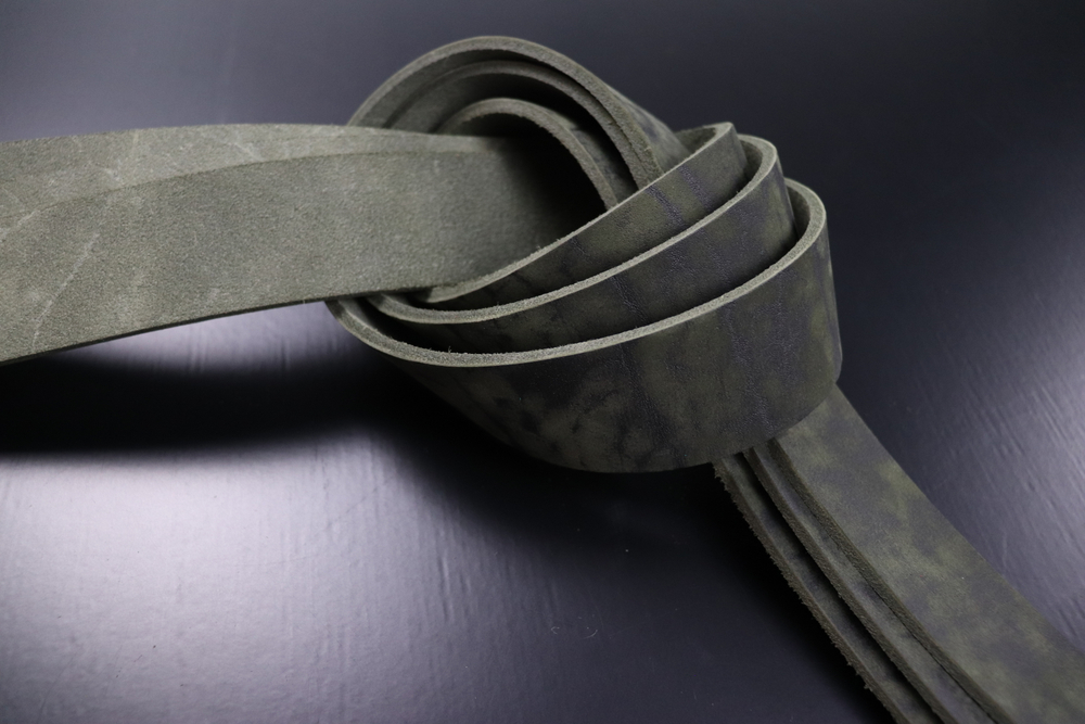 Ременная заготовка зеленая лофт гладкая