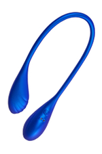 Синий двусторонний вибратор Agamien с управлением через приложение - 46 см. (Цвет: синий)