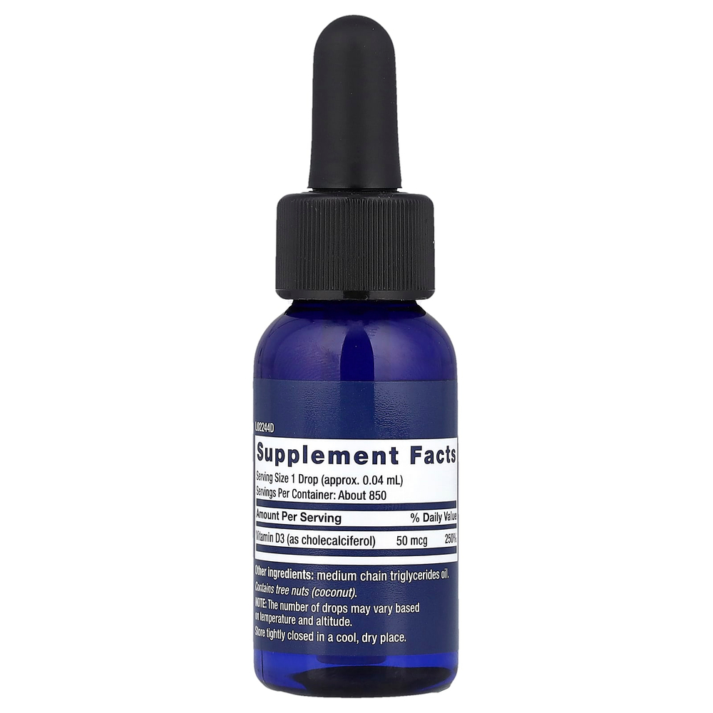 Life Extension, Жидкий витамин D3, 50 мкг (2000 МЕ), 29,57 мл (1 жидк. унц.)