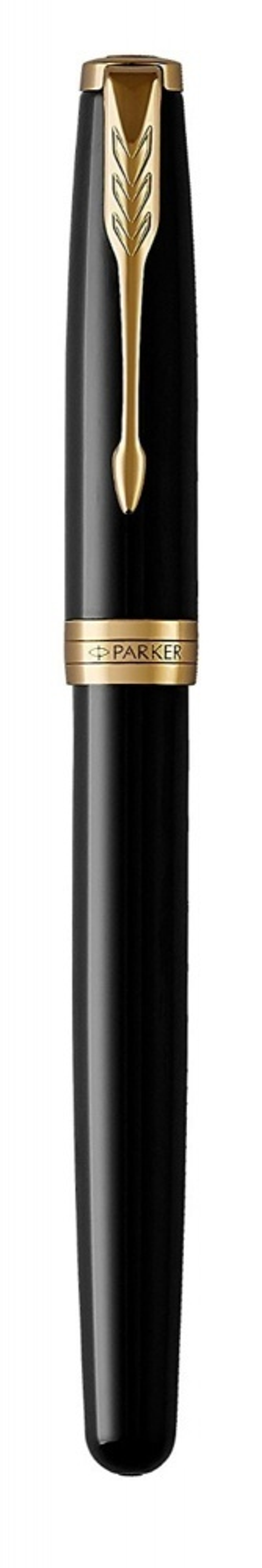 Ручка роллер Parker Sonnet , Lacquer Deep Black GT, стержень: F, цвет чернил: black, в подарочной упаковке