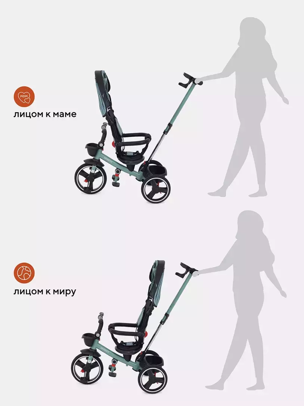 Детский трехколесный велосипед RANT RB200 "GRAVITY" (Ocean green)