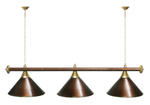 Лампа STARTBILLIARDS 3 пл. (плафоны зеленые,штанга золотая,фурнитура золото)