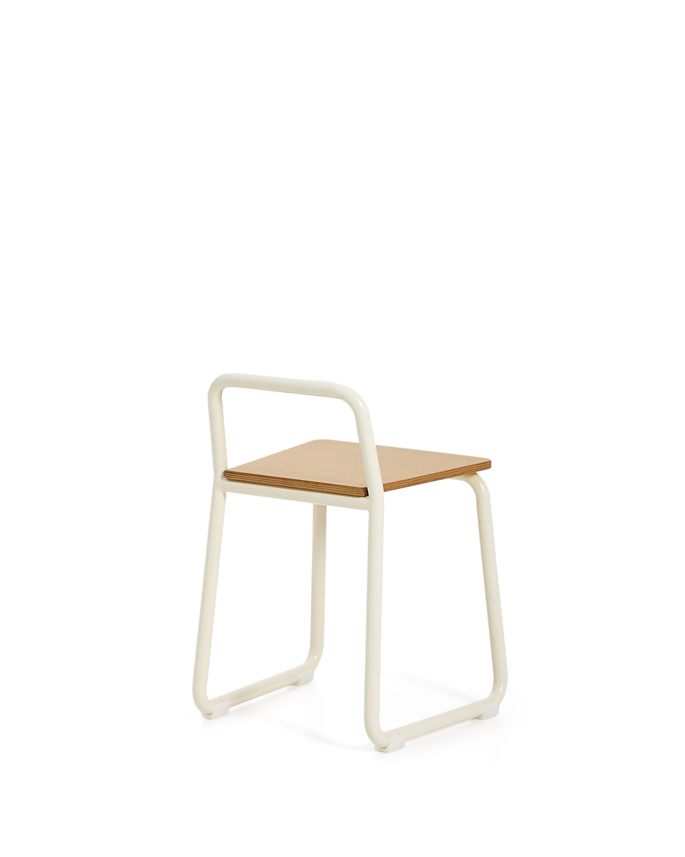 Tinn Стул из ясеневого шпона с бежевой металлической конструкцией
