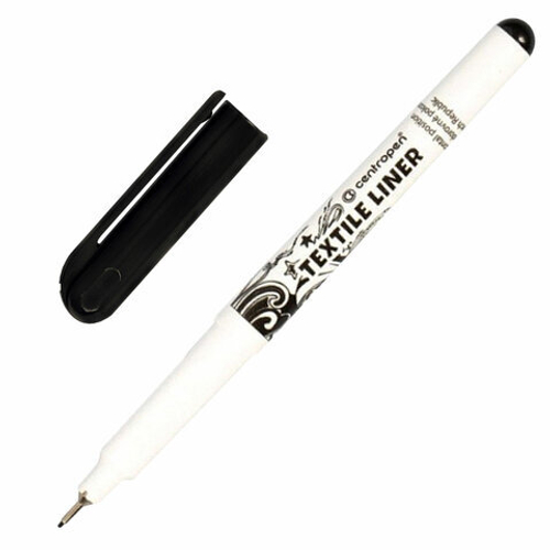 Маркер по ткани "Textile Liner 2639", черный, 0,6-0,8мм, игольчатый пишущий узел, Centropen