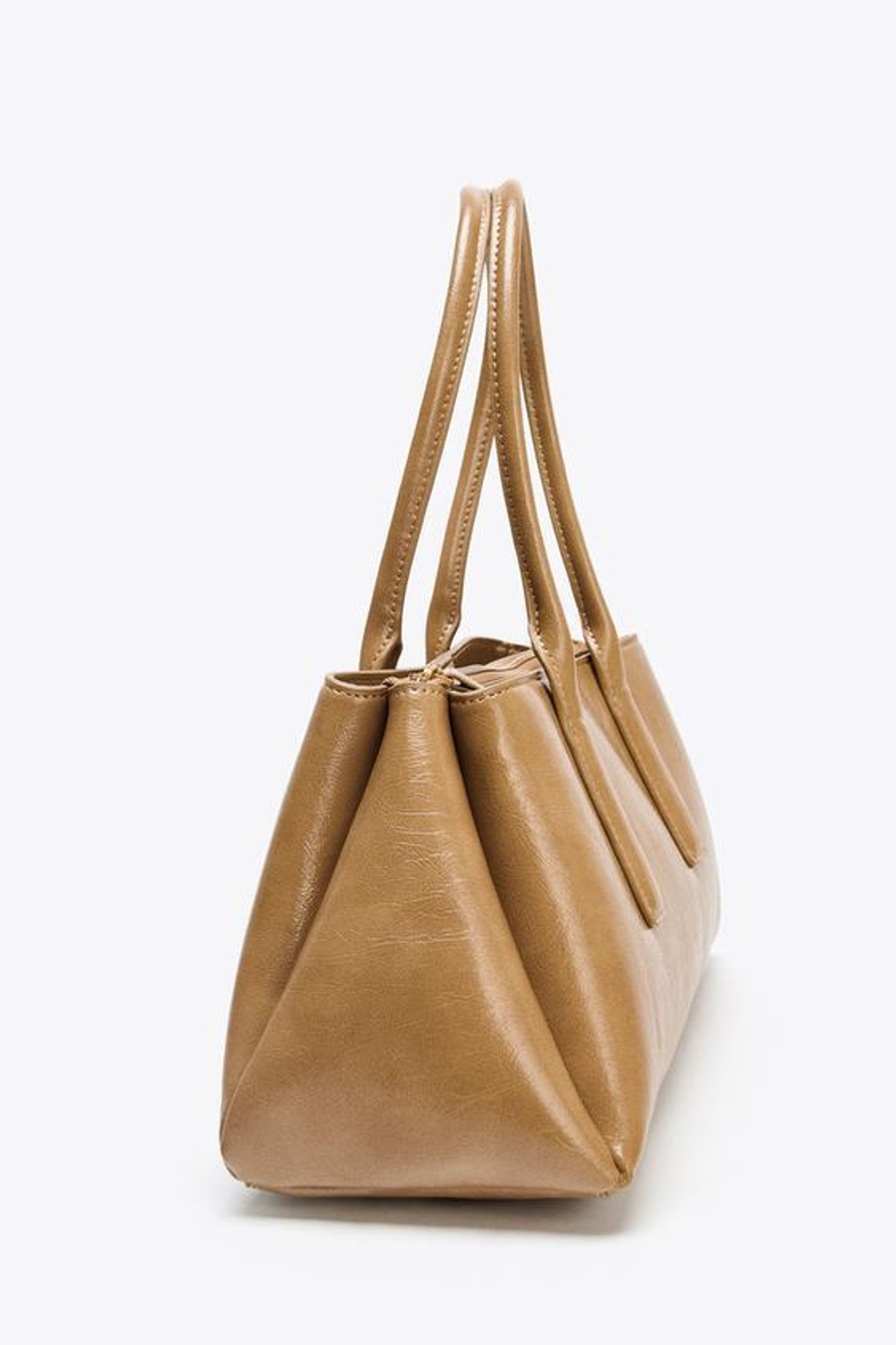 ZARA СУМКА-CITY С ЭФФЕКТОМ КРАКЕЛЮРА, БЕЖЕВЫЙ