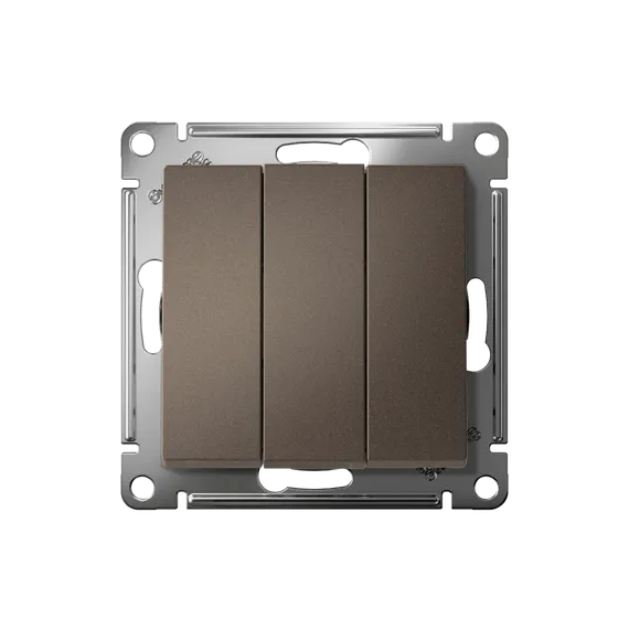 Выключатель 3-кл. СП AtlasDesign 10А IP20 (сх. 1+1+1) 10AX механизм мокко SE ATN000631