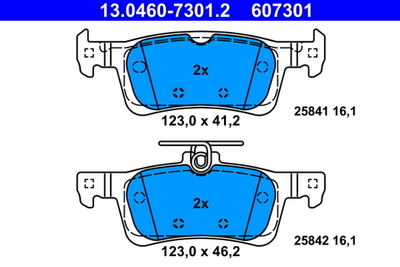 ATE - 13046073012-ATE - Brake Pad Set, disc brake