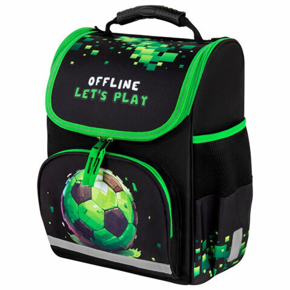 Ранец ПИФАГОР BASIC, 1 отделение, 3 кармана, эргономичная спинка, "Offline", 35х28х18 см, 273139