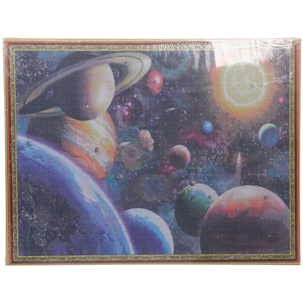 Алмазная мозаика на подрамнике с полным заполнением»МИР ЯРКИХ КРАСОК», космос, 50*65см