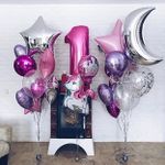 Шар (31"/79 см) Фигура, Милый единорог, С Днем Рождения, Розовый