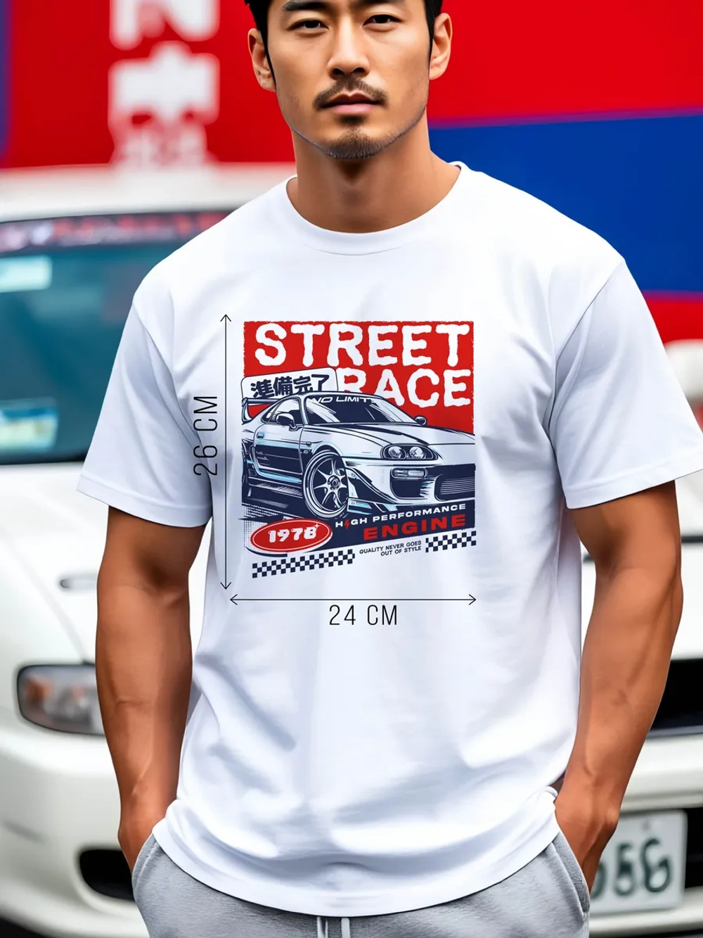 Футболка мужская y2k с принтом машиной