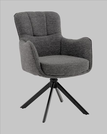 Стул обеденный, крутящийся Eima, ткань тёмно-серая