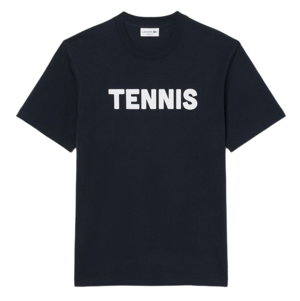 Теннисная футболка Lacoste Printed Cotton - black