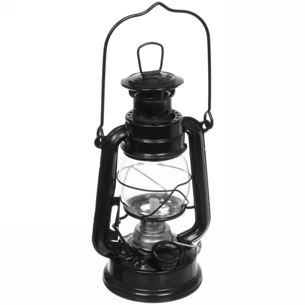 Лампа керосиновая «Винтаж» 19см 110мл переносная, цвет черный