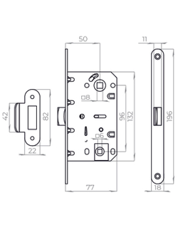 Защелка сантехническая PLASTLP96WC-50 SN матовый никель