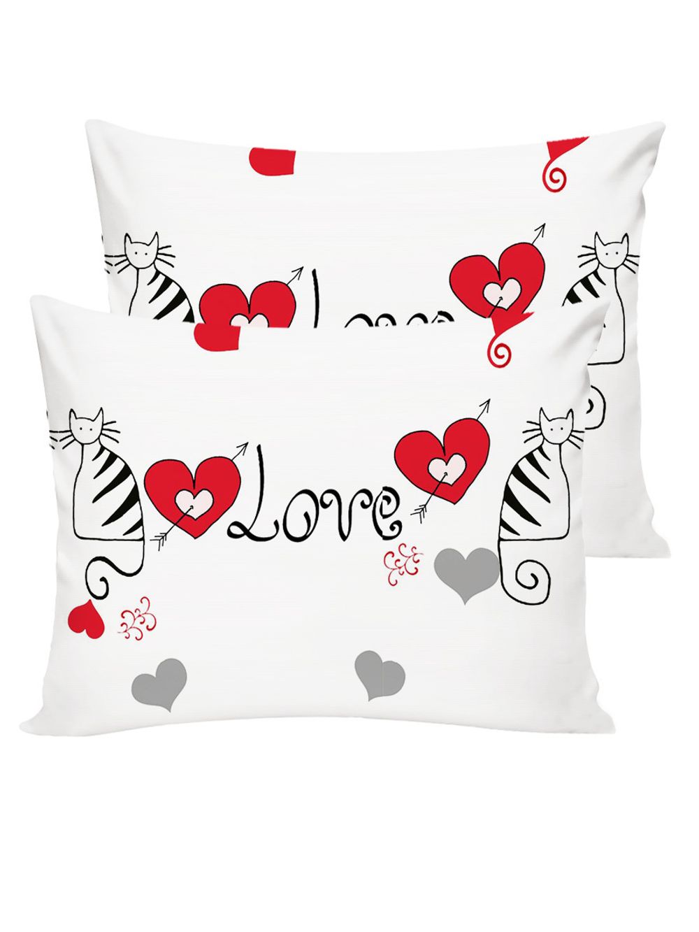 Постельное белье поплин Сказка "Lovecats" 2-спальное Наволочка 50х70 см 2 шт Простынь на резинке 160x200 см Пододеяльник 175x215 см