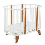 Кровать детская "София" NEW 6в1 круг-овал с универсальным маятником белый-натуральный