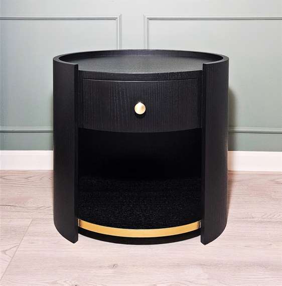 Прикроватная тумбочка 4439 с ящиком и полкой, черная