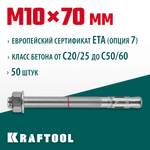 KRAFTOOL ETA Опция 7, М10 х 70, 50 шт, клиновой анкер (302184-10-070)