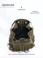 Cумка через плечо средняя замшевая мешок