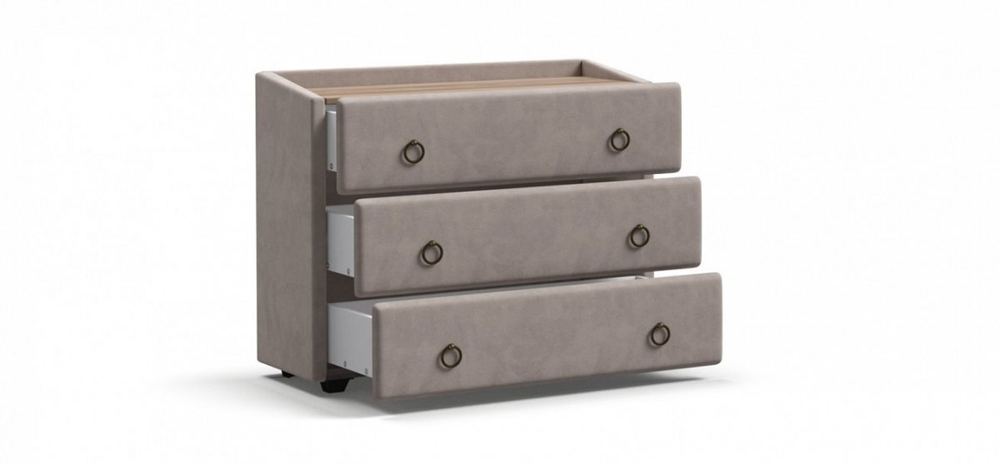 Комод BOSS Classic велюр Monolit латте, Вяз натуральный