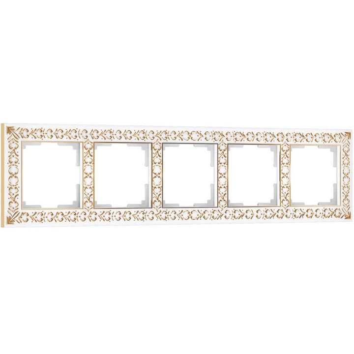 Рамка Werkel Antik на 5 постов белое золото W0051523 4690389158292