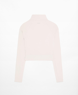 Oysho Короткий лонгслив Comfortlux из ткани в рубчик с застежкой-молнией, каменный