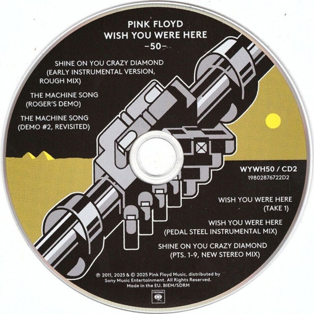 PINK FLOYD - Wish You Were Here (50th Anniversary), (2CD, Deluxe Edition, Reissue, 2025, Remastered) Пинк Флойд. Новый запечатанный музыкальный диск