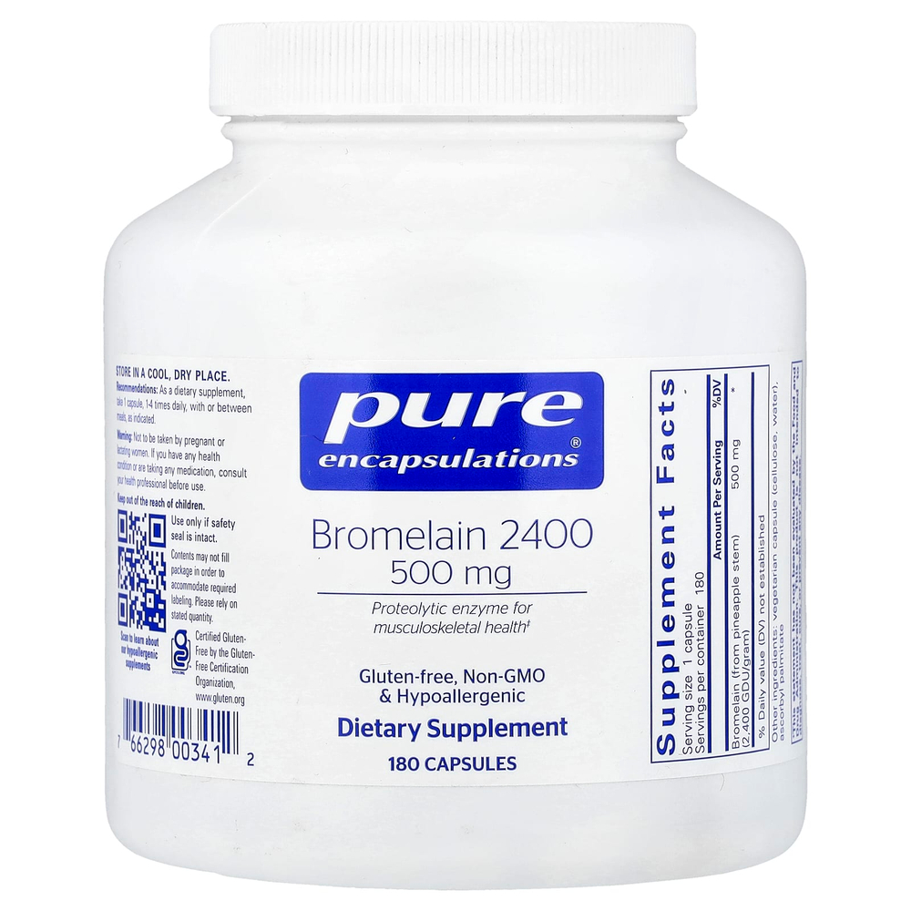 Pure Encapsulations, Bromelain 2400, 500 mg, 180 Capsules