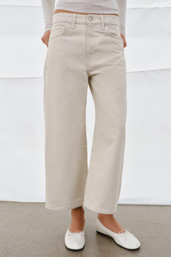 ZARA ДЖИНСЫ ZW COLLECTION CULOTTE СО СРЕДНЕЙ ПОСАДКОЙ, КАМЕННО-СЕРЫЙ