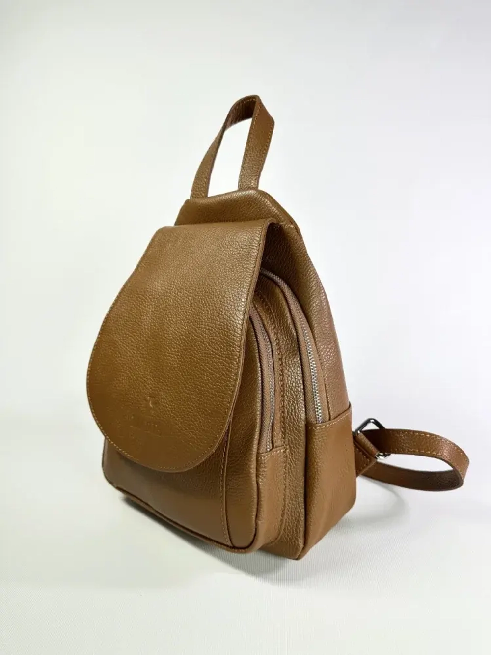 Женский городской рюкзак из натуральной кожи цвета whisky