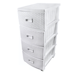 Комод ДЕКОР 4-х РОТАНГ белый РП-421