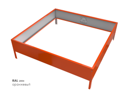 Клумба квадратная оцинкованная 1 ярус RAL 2004 Оранжевый