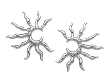 Серьги-гвоздики "Солнце", 40мм