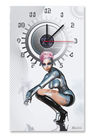 Настенные часы-постер "Cyber Punk "