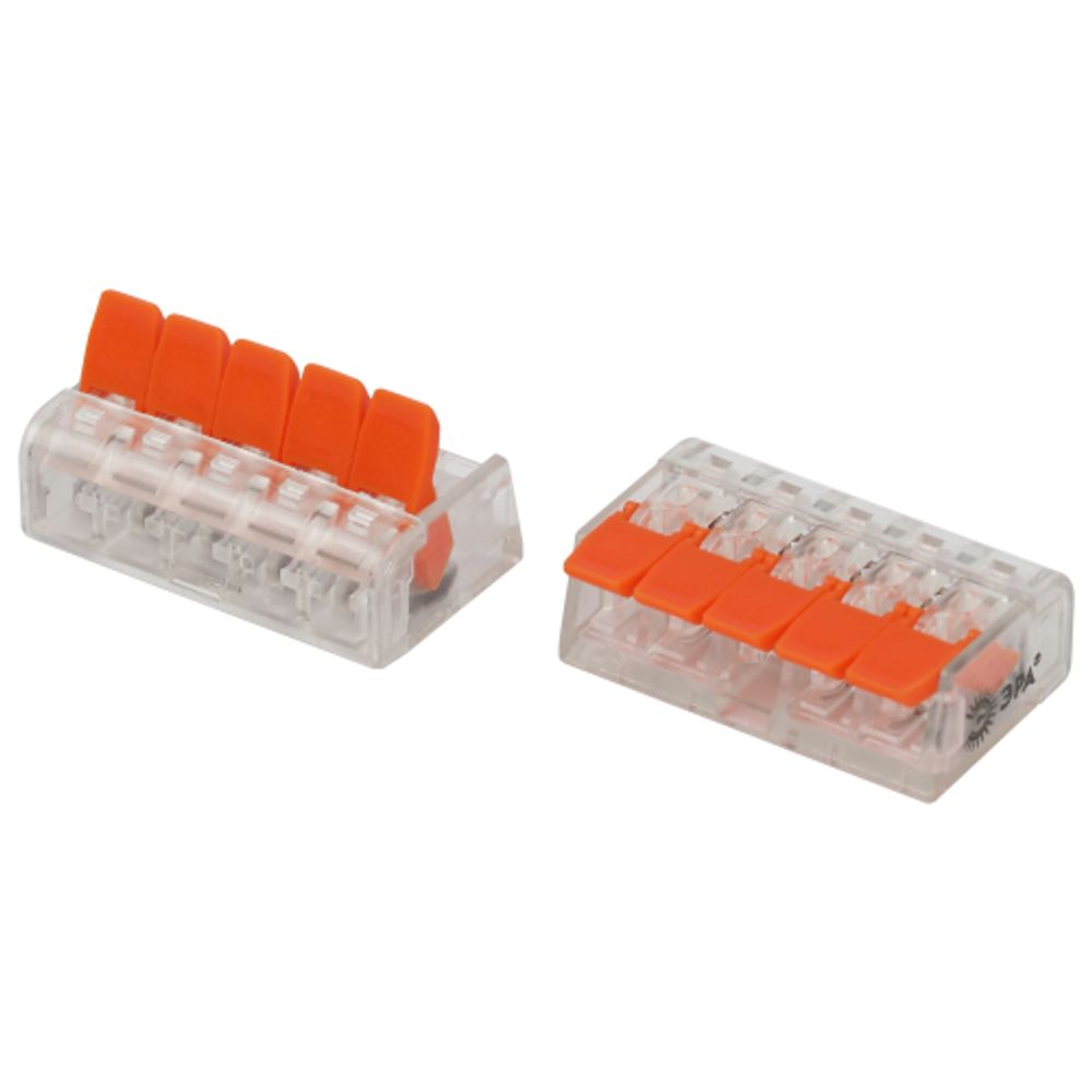 Клемма ЭРА NO-225-352 универсальная 221-415 компактная с рычагами 5-проводная 0.2-4 мм2 упаковка 20 шт