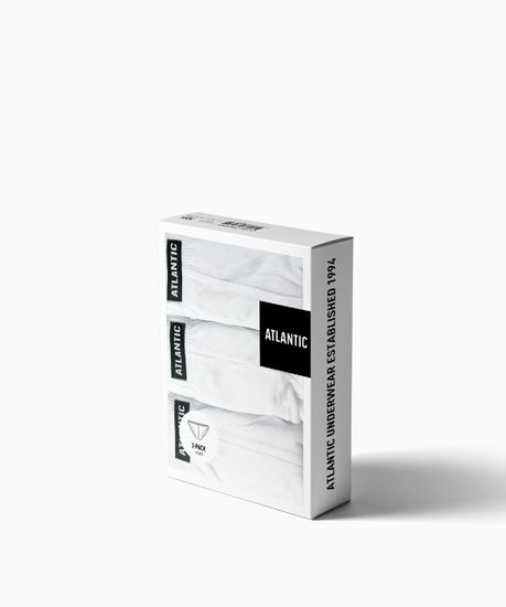 Мужские трусы (3шт) слипы мини Atlantic 3BMP-230, белые