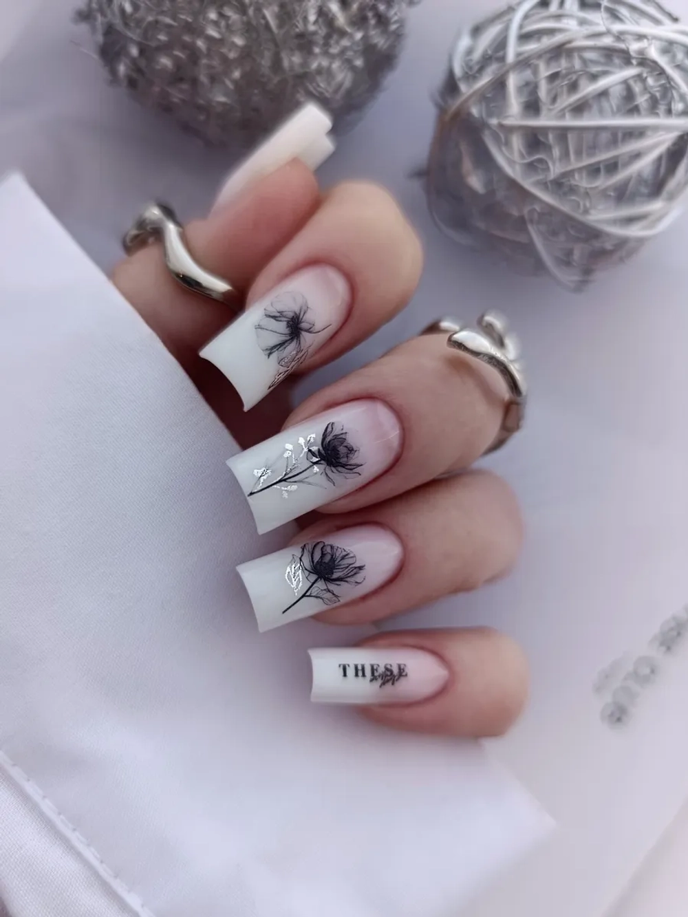 Lucky Rose Слайдеры наклейки для длинных ногтей 418