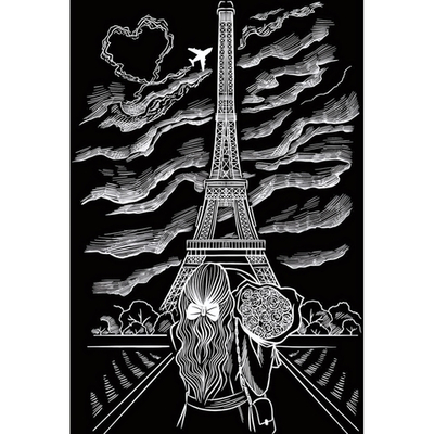 Гравюра А4 серебро, с ручкой "Город любви" в пакет (Арт. Г-5900)