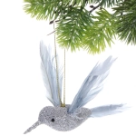 Украшение новогоднее «Колибри» 2,5*7*13 см, Серебро