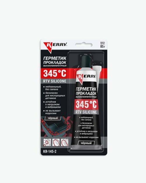 Герметик прокладок /черный/ 85 гр высокотемп. до +345С (KERRY)