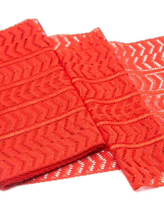 274 ОПТ Кружево эластичное 19 см, Италия, красный