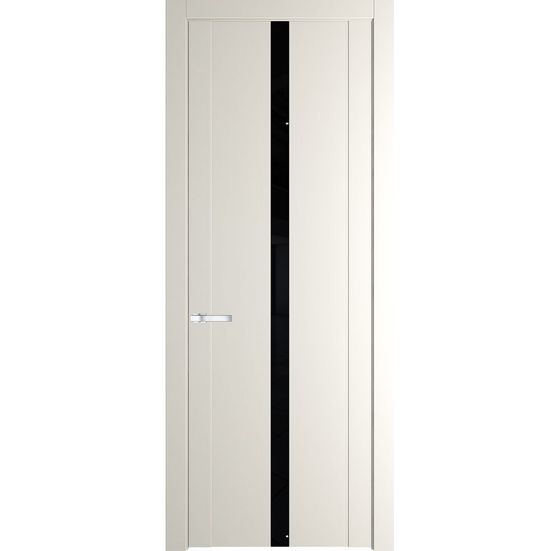 Межкомнатная дверь эмаль Profil Doors 1.8P перламутр белый стекло чёрный лак