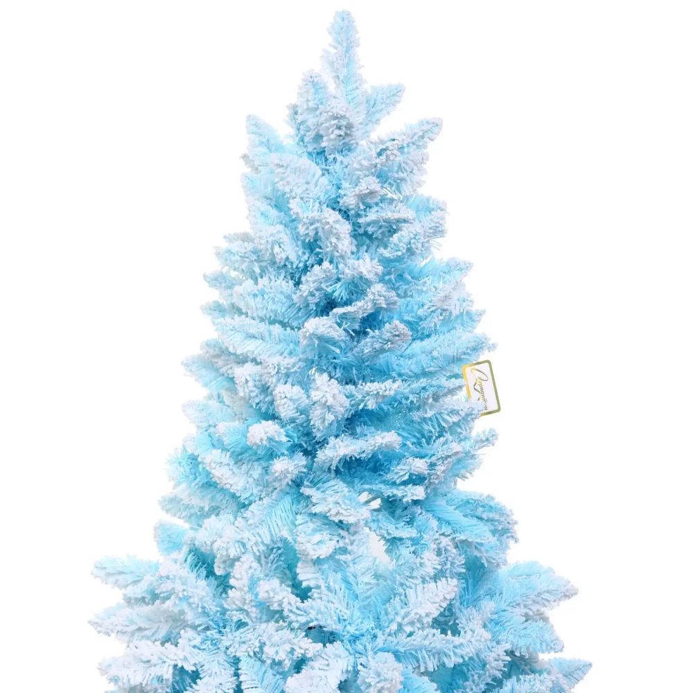 Ёлка «Звон вьюги» 120 см, ПВХ (278 веток), белый иней, Голубой
