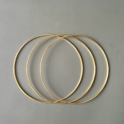Кольца металлические для макраме 20 см 3 штуки в наборе, цвет золотистый, неразъемное / кольцо металлическое основа для рукоделия / основа для ловца снов
