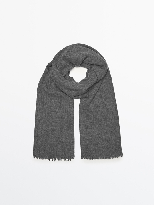Massimo Dutti 100% кашемировый шарф, серый